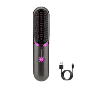 Hair Straightener Brush Fast Heating Cordless Curling Comb For Travel Portable Anti-Frizz Styling Straightener For Salon Home