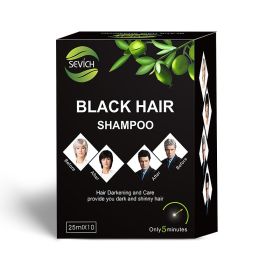 Sevich 10 pcs/lot Black Hair Shampoo 5 Minutes Faster Dye Hair Into Black Make Grey White Hair Darkening Black Hair Color Shampo