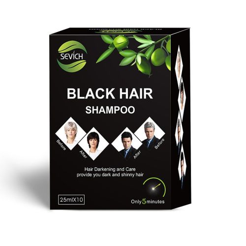 Sevich 10 pcs/lot Black Hair Shampoo 5 Minutes Faster Dye Hair Into Black Make Grey White Hair Darkening Black Hair Color Shampo