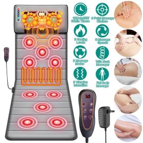 Full Body Massage Mat with Heat 10 Neck Shiatsu Kneading Massage Heads, Multifunctional Electric Heated Massage Chair Back Pad for Back Lumbar Leg Pai