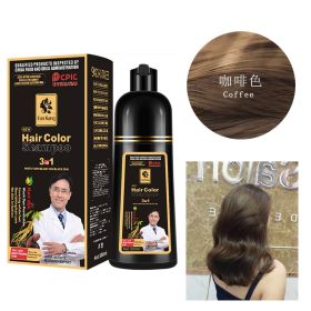 500ml Essence Black Hair Dye Shampoo Covering Hair Permanent Hair Color Dye Shampoo Natural Argan Oil Essence Instant (Color: Type 2 coffee 500ml)