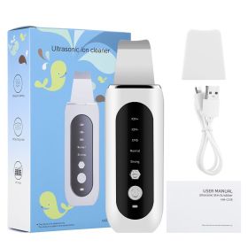 Ultrasonic Skin Scrubber Peeling Blackhead Remover Deep Face Cleaning Ultrasonic Ion Ance Pore Cleaner Facial Shovel Cleanser (Color: only scrubber)