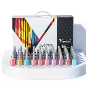 Fast Delivery Venalisa VIP2 Gel Nail Polish Set Color Nail Polish Soak Off UV LED Basecoat Primer Topcoat Color Book Full Set (Color: (31-90) VIP2 kit)