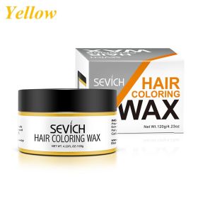 Sevich Temporary Hair Color Wax Salon Hair Coloring Styling Unisex Gray Disposable Dynamic Cake Party DIY Hairstyles 120g (Color: Yellow)