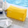 Portable Travel Cosmetic Bag, Cute Makeup Pouches, PU Leather Waterproof Toiletry Bags,anti-fruit Jelly Beach Bag Ins Style Cosmetic Storage Bag Porta