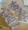 Press on Nail Nude Purple Color,Handmade Acrylic Fake Nails with Luxurious 3D Crystal False Nails Art Gift for Girls and Women