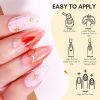 Makartt Painting Nail Gel Liner Polish Set,Glitter Silver Gold Gel Liner Nail Polish Drawing Metallic Nail Gel